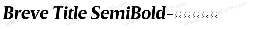 Breve Title SemiBold字体转换
